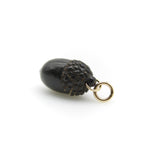 Acorn Pendant Carved of Jet with 14K Gold Bail Pendant, Charm Kirsten's Corner