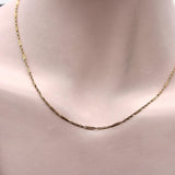 Edwardian 14K Gold Portuguese Delicate Alternating Link Chain Kirsten's Corner