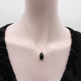 Acorn Pendant Carved of Jet with 14K Gold Bail Pendant, Charm Kirsten's Corner