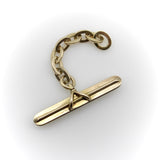 14K Gold Victorian T-Bar with Oval Chain Link Extension Pendant Kirsten's Corner