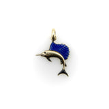 Retro 14K Gold Enameled Swordfish Pedant Kirsten's Corner