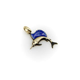 Retro 14K Gold Enameled Swordfish Pedant Kirsten's Corner