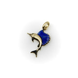 Retro 14K Gold Enameled Swordfish Pedant Kirsten's Corner