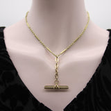 14K Gold Victorian T-Bar with Oval Chain Link Extension Pendant Kirsten's Corner