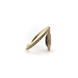 Nina Runsdorf 18K Gold Diamond and Garnet Flip Ring ring Kirsten's Corner