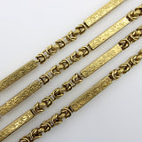 Victorian 14K Gold Fancy Link Long Guard Chain with Embossed Details Kirsten's Corner