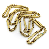 Victorian 14K Gold Fancy Link Long Guard Chain with Embossed Details Kirsten's Corner