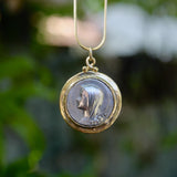 Sterling Silver and 14K Gold Brother Wolf Our Lady of Lourdes Medallion Kirsten's Corner