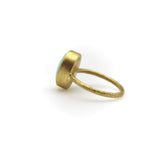 24K Gold Handmade Robin’s Egg Blue Persian Turquoise Cabochon Ring ring Kirsten's Corner