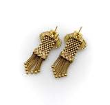 14K Gold Victorian Buckle Earrings with Tassels Earrings Kirsten's Corner
