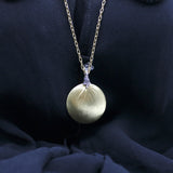 18K Gold Diamond Disc Pendant Kirsten's Corner