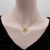 McTeigue Diamond Emerald Platinum 18k Gold Frog on Lily Pad Necklace McTeigue