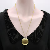 18K Gold Diamond Disc Pendant Kirsten's Corner