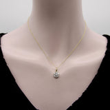 14K Gold and Old Mine Cut Diamond Flower Pendant jewelry Kirsten's Corner