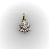 14K Gold and Old Mine Cut Diamond Flower Pendant jewelry Kirsten's Corner