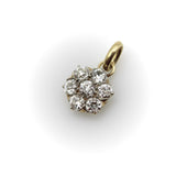 14K Gold and Old Mine Cut Diamond Flower Pendant jewelry Kirsten's Corner