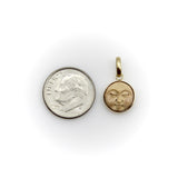14K Gold and Fossilized Mammoth Tusk Man in the Moon Charm Kirsten's Corner