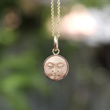 14K Gold and Fossilized Mammoth Tusk Man in the Moon Charm Kirsten's Corner