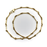 14K Gold Signature Handmade Dog Bone Link Chain Necklace with Heart Clasp Chain Kirsten's Corner