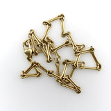 14K Gold Signature Handmade Dog Bone Link Chain Necklace with Heart Clasp Chain Kirsten's Corner