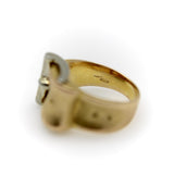 Vintage 18K Gold and Ruby Italian Buckle Ring ring Kirsten's Corner