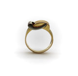 Vintage 18K Gold and Ruby Italian Buckle Ring ring Kirsten's Corner