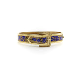 14K Gold Victorian Enameled Blue Ivy Buckle Bracelet Kirsten's Corner