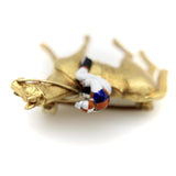 Edwardian 18k Gold Equestrian Jockey and Horse Enameled Brooch Brooch Kirsten's Corner