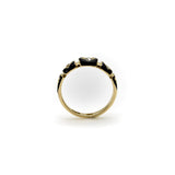 Victorian 18K Gold Enamel and Old Mine Cut Diamond Mourning Ring ring Kirsten's Corner