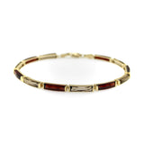Vintage 14K Gold Garnet and Smoky Quartz Bracelet Kirsten's Corner