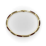 Vintage 14K Gold Garnet and Smoky Quartz Bracelet Kirsten's Corner