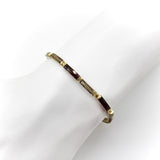 Vintage 14K Gold Garnet and Smoky Quartz Bracelet Kirsten's Corner