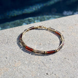 Vintage 14K Gold Garnet and Smoky Quartz Bracelet Kirsten's Corner