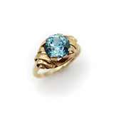 14K Gold Retro Blue Zircon Ring Kirsten's Corner