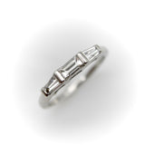Platinum Mid-Century Modern Diamond Baguette Ring Band ring Kirsten's Corner