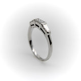 Platinum Mid-Century Modern Diamond Baguette Ring Band ring Kirsten's Corner