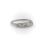 Platinum Mid-Century Modern Diamond Baguette Ring Band ring Kirsten's Corner