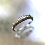 Platinum Mid-Century Modern Diamond Baguette Ring Band ring Kirsten's Corner