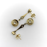 18K Gold Art Deco Diamond and Enamel Dangle Earrings Kirsten's Corner