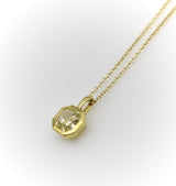 18K Gold Octagonal Yellow Diamond Pendant on a 14K Gold Chain Necklace Kirsten's Corner