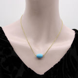 18K Gold Me & Ro Vintage Turquoise Bead Necklace Necklace Kirsten's Corner