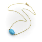 18K Gold Me & Ro Vintage Turquoise Bead Necklace Necklace Kirsten's Corner