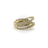 Contemporary 14K Gold Micro Pave Diamond Crossover Ring ring Kirsten's Corner