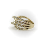 Contemporary 14K Gold Micro Pave Diamond Crossover Ring ring Kirsten's Corner