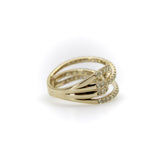 Contemporary 14K Gold Micro Pave Diamond Crossover Ring ring Kirsten's Corner