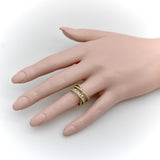 Contemporary 14K Gold Micro Pave Diamond Crossover Ring ring Kirsten's Corner