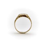 14K Gold Victorian Signet Ring with Arm Holding Sword Intaglio ring Kirsten's Corner