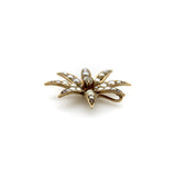 14K Gold Edwardian Diamond and Pearl Flower Pendant Kirsten's Corner