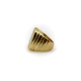 18K Gold Hand-Engraved Enamel Signet Ring with Symmetrical Design Ring Kirsten's Corner Jewelry