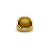 18K Gold Hand-Engraved Enamel Signet Ring with Symmetrical Design Ring Kirsten's Corner Jewelry